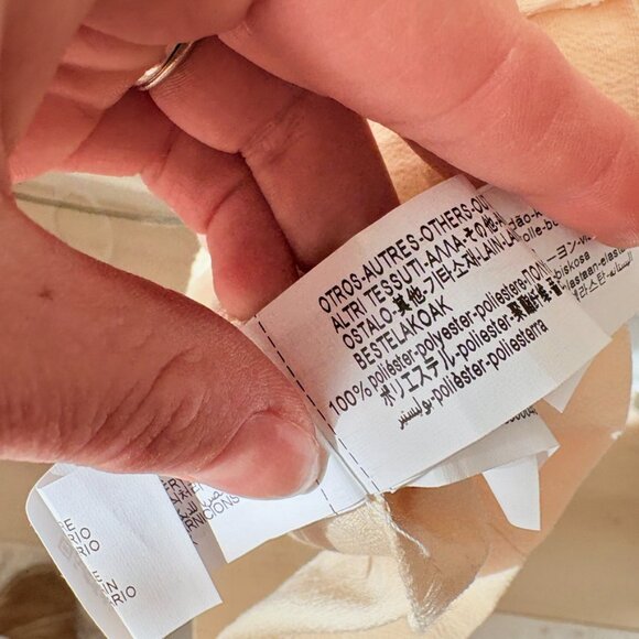 Zara Contrasting Lace Spaghetti Strap Midi Dress Nude Cream Size Medium - Picture 12 of 13